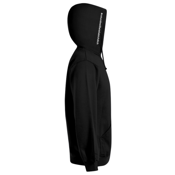 Damen Hoody Black mit Retro Logo Weiß und Nackenschriftzug