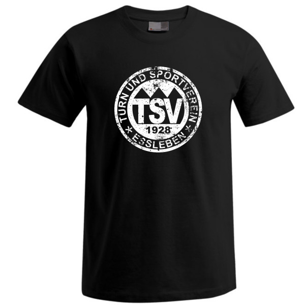 Herren T-Shirt Black mit Retro Logo Weiß und Nackenschriftzug