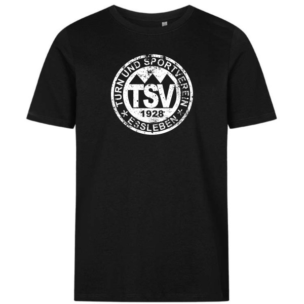 Kids T-Shirt Schwarz mit Retro Logo Weiß und Nackenschriftzug