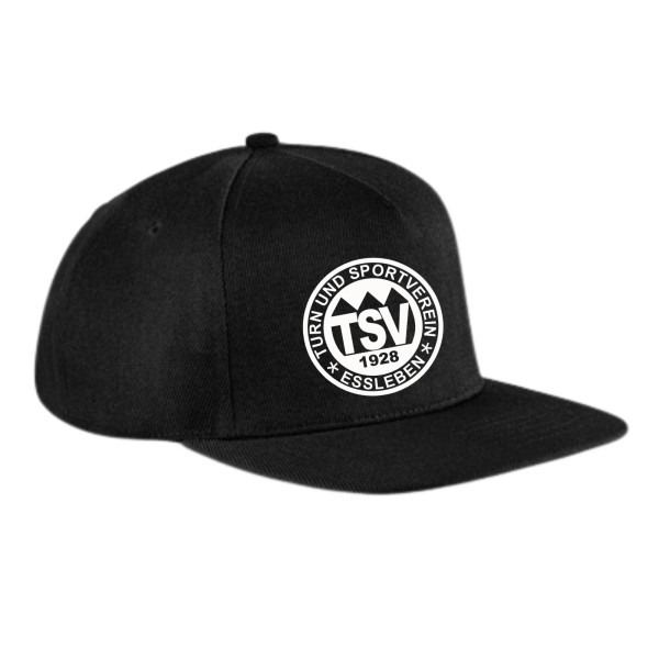 Snapback Cap Schwarz mit schwarzem Schirm Logo Auswahl