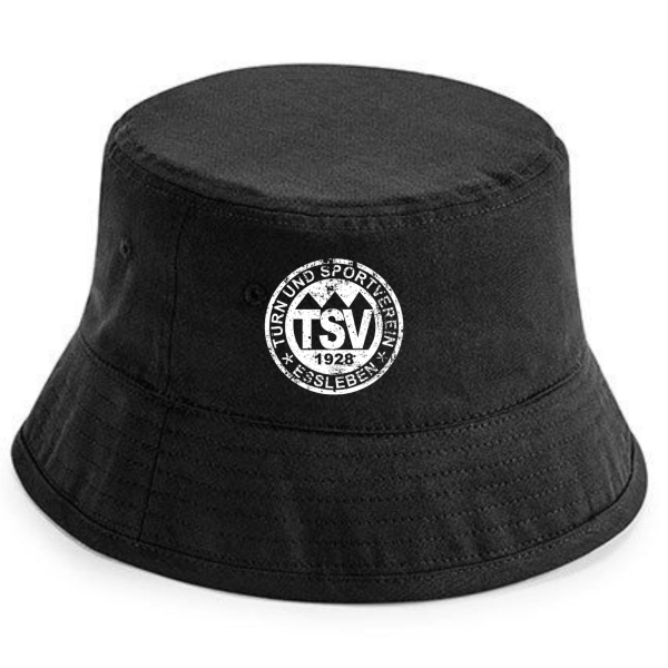 Fischerhut Schwarz mit Logo