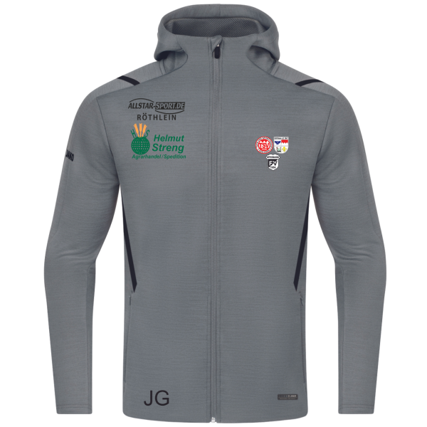 Trikot Jacke mit Kapuze Grau