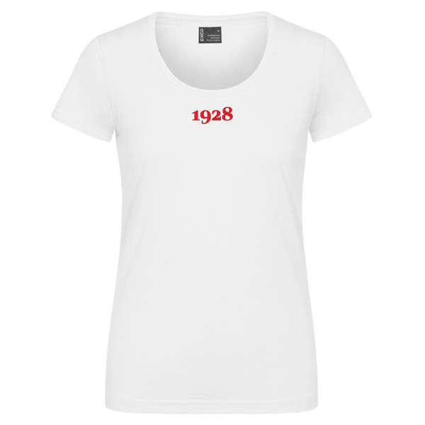 Damen T-Shirt Weiß mit 1928 Logo Weiß