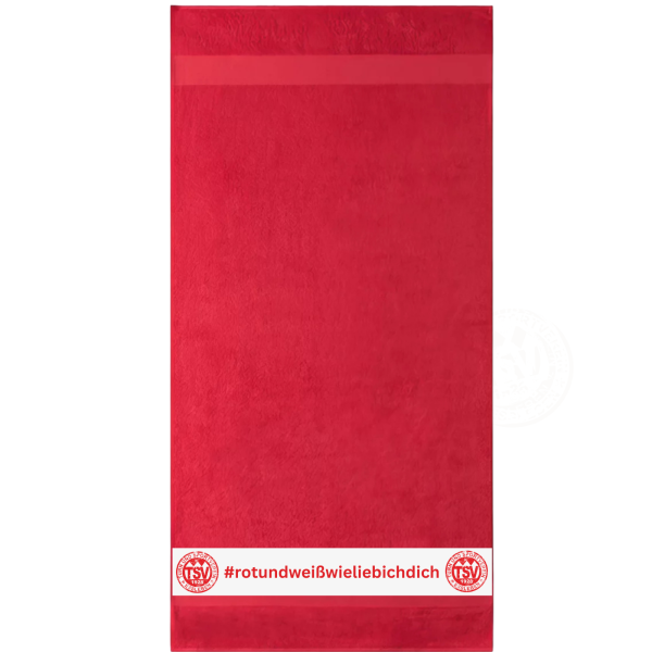 Duschtuch 70x140cm Schwarz oder Rot mit Slogan oder Wunschname